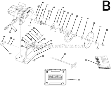 Part Location Diagram of 680775003 Ryobi OUTER BLADE WASHER