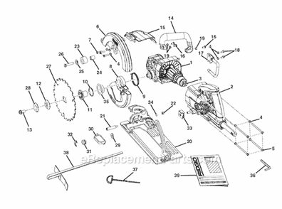 Page A Diagram and Parts List for R3210-1  Ridgid Circular Saw