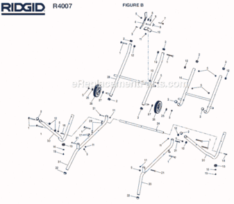 Page B Diagram and Parts List for R4007  Ridgid Tile Saw