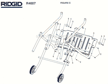 Page C Diagram and Parts List for R4007  Ridgid Tile Saw