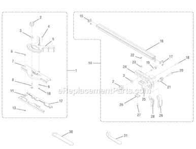 Page B Diagram and Parts List for R4020  Ridgid Tile Saw