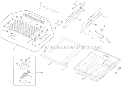 Page A Diagram and Parts List for R4030S  Ridgid Tile Saw