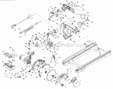 Figure A Diagram and Parts List for R4040S  Ridgid Tile Saw