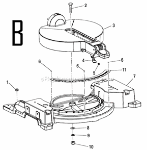 Page B Diagram and Parts List for R4120  Ridgid Miter Saw