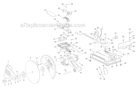 Page A Diagram and Parts List for R4142  Ridgid Chop Saw