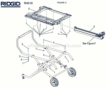 Page C Diagram and Parts List for R4510  Ridgid Table Saw