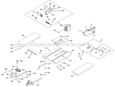 Page A Diagram and Parts List for R4511  Ridgid Table Saw