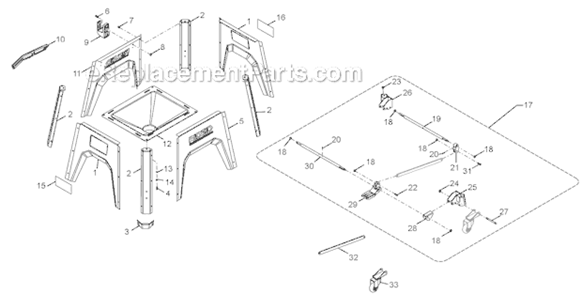 Page F Diagram and Parts List for R4512  Ridgid Table Saw