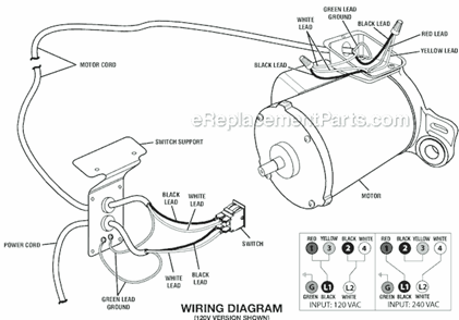Page G Diagram and Parts List for R4512  Ridgid Table Saw