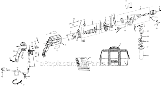 Page A Diagram and Parts List for R7111  Ridgid Electric Drill