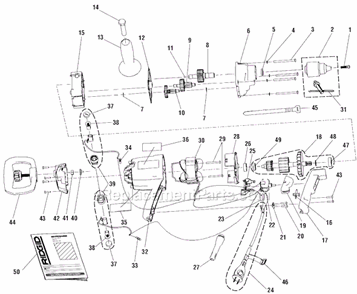 Part Location Diagram of 300067473 Ridgid Rear Handle Assembly