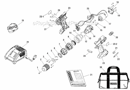 Part Location Diagram of 901089002 Ridgid Bag