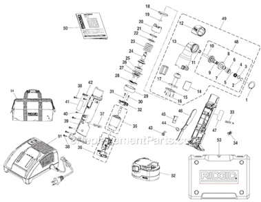 Page A Diagram and Parts List for R82233  Ridgid Impact Driver