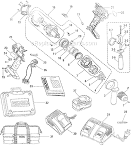 Page A Diagram and Parts List for R84015 after G0304 Ridgid Cordless Drill