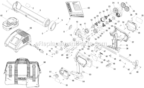 Page A Diagram and Parts List for R84040  Ridgid Caulking Gun