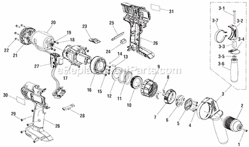 Page A Diagram and Parts List for R8411503  Ridgid Hammer Drill