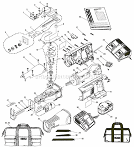 Page A Diagram and Parts List for R844 after G0343 Ridgid Reciprocating Saw