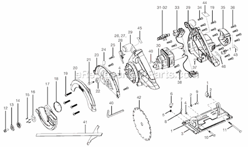 Page A Diagram and Parts List for R8452  Ridgid Circular Saw