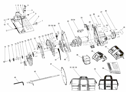 Page A Diagram and Parts List for R845 before G0434 Ridgid Circular Saw