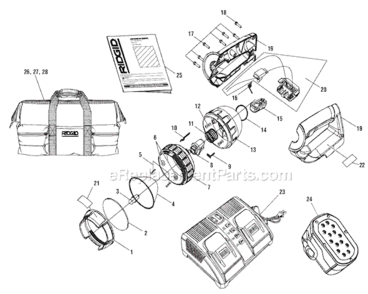 Page A Diagram and Parts List for R849  Ridgid Worklight & Flashlight