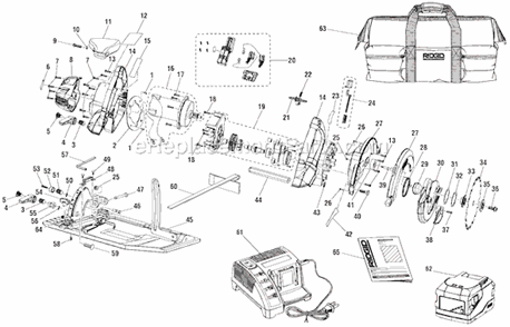 Page A Diagram and Parts List for R855  Ridgid Circular Saw
