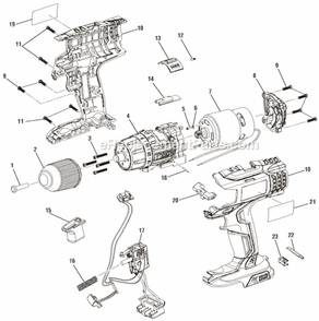 Page A Diagram and Parts List for R86014  Ridgid Cordless Drill