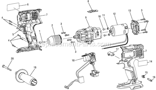 Page A Diagram and Parts List for R861150  Ridgid Hammer Drill