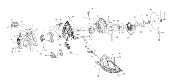 Part Location Diagram of 304267001 Ridgid Base Assy