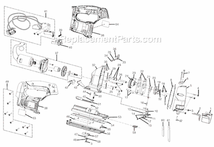 Page A Diagram and Parts List for R883  Ridgid Jig Saw