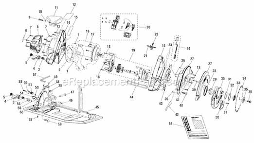 Page A Diagram and Parts List for R885  Ridgid Circular Saw