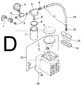 Page D Diagram and Parts List for RB-214  Ridgid Drill Press