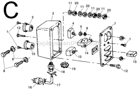 Page C Diagram and Parts List for RB-215  Ridgid Drill Press