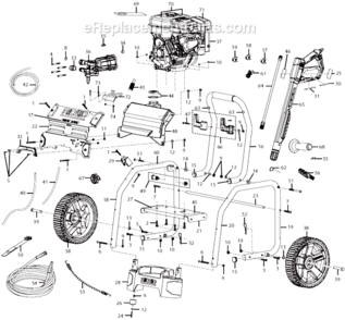 Page A Diagram and Parts List for RD80947  Ridgid Pressure Washer