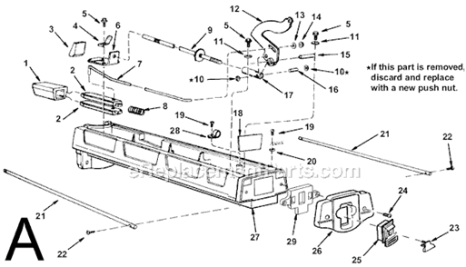 Part Location Diagram of 13848 MTD Side Panel Upper Frame-R. H.