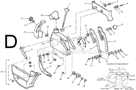 Page D Diagram and Parts List for RS10000  Ridgid Chop Saw