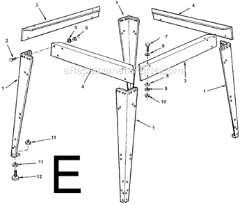 Page E Diagram and Parts List for RS10000  Ridgid Chop Saw