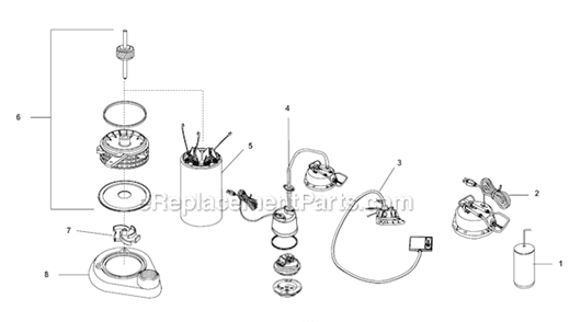 Submersible Sump Pump Diagram and Parts List for SP-500A  Ridgid Drain Cleaner