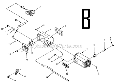Page B Diagram and Parts List for TP13001  Ridgid Planer Jointer