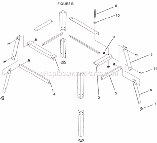 Page B Diagram and Parts List for TP1300  Ridgid Planer Jointer