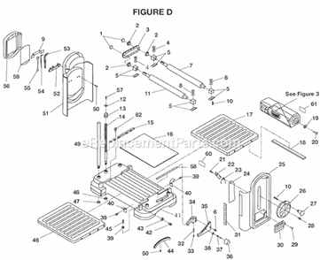 Page D Diagram and Parts List for TP1300  Ridgid Planer Jointer
