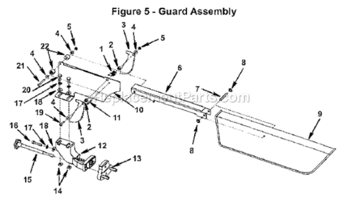 Figure No 5 Diagram and Parts List for TS24001  Ridgid Table Saw
