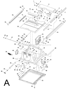 Page A Diagram and Parts List for TS2400LS  Ridgid Table Saw