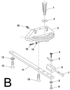 Page B Diagram and Parts List for TS2400LS  Ridgid Table Saw
