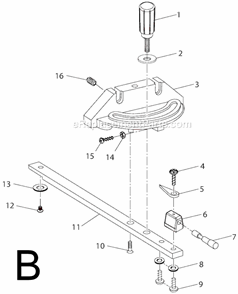 Page B Diagram and Parts List for TS2410LS  Ridgid Table Saw