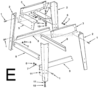 Part Location Diagram of 826114-1 Ryobi HC BRACE LEG SHORT