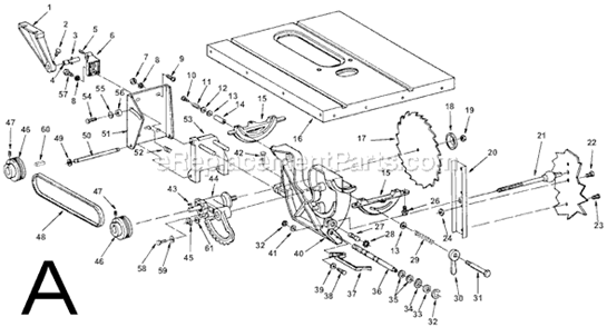 Part Location Diagram of 828081 Ridgid Table, Trunnion
