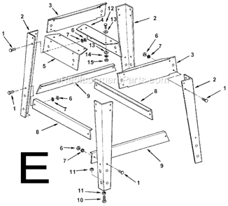 Page E Diagram and Parts List for TS24121  Ridgid Table Saw