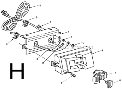 Page H Diagram and Parts List for TS24241  Ridgid Table Saw