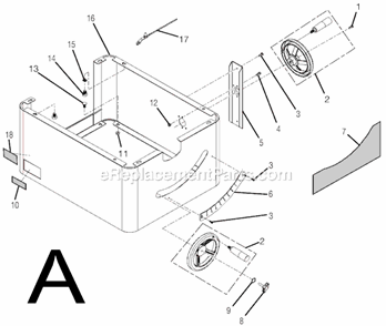 Page A Diagram and Parts List for TS3650  Ridgid Table Saw