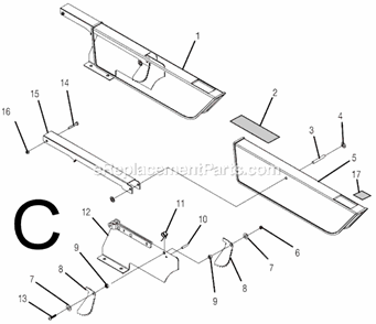 Page C Diagram and Parts List for TS3650  Ridgid Table Saw